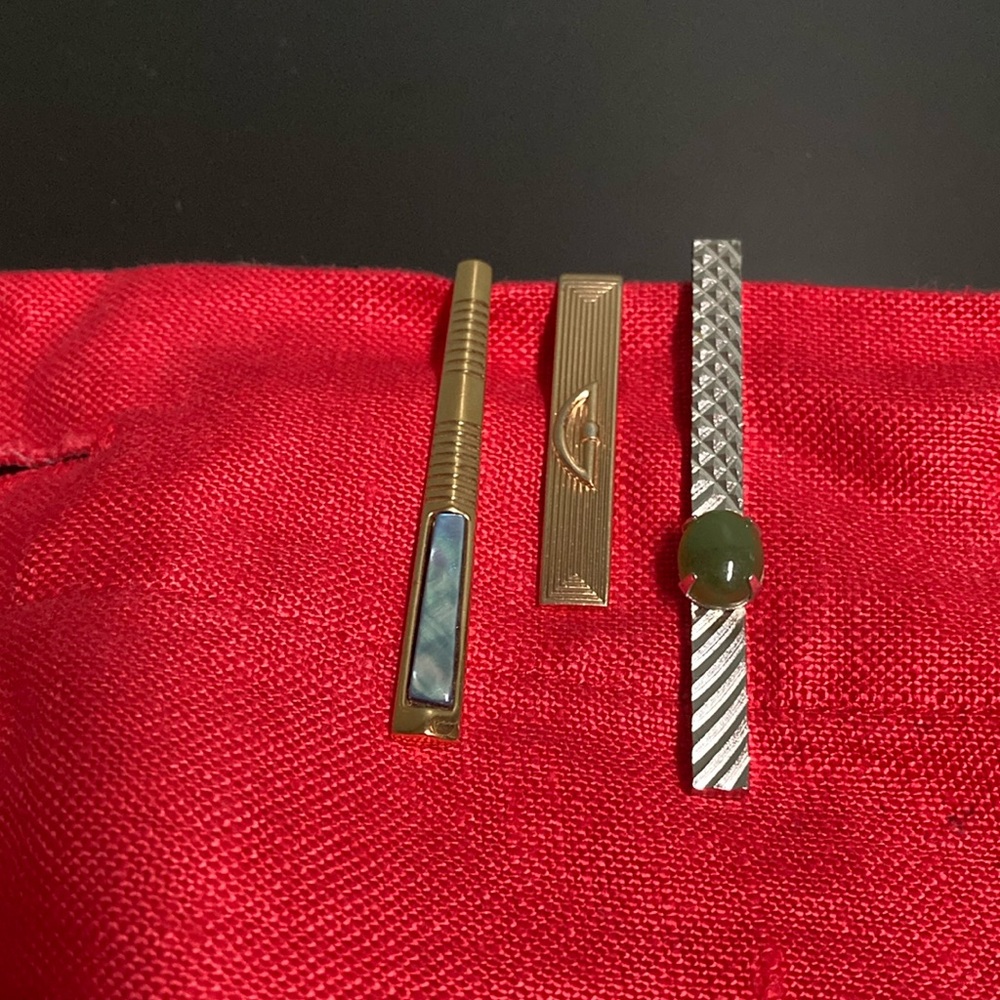 Three Vintage Tie Clips